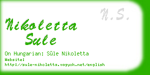 nikoletta sule business card